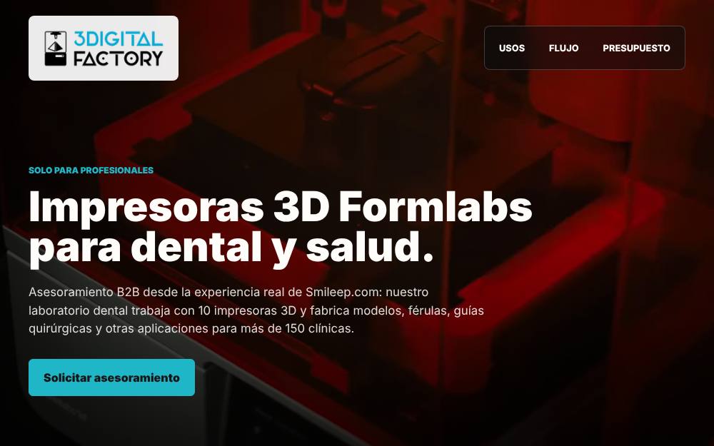 Portada de la web de 3Digital Factory