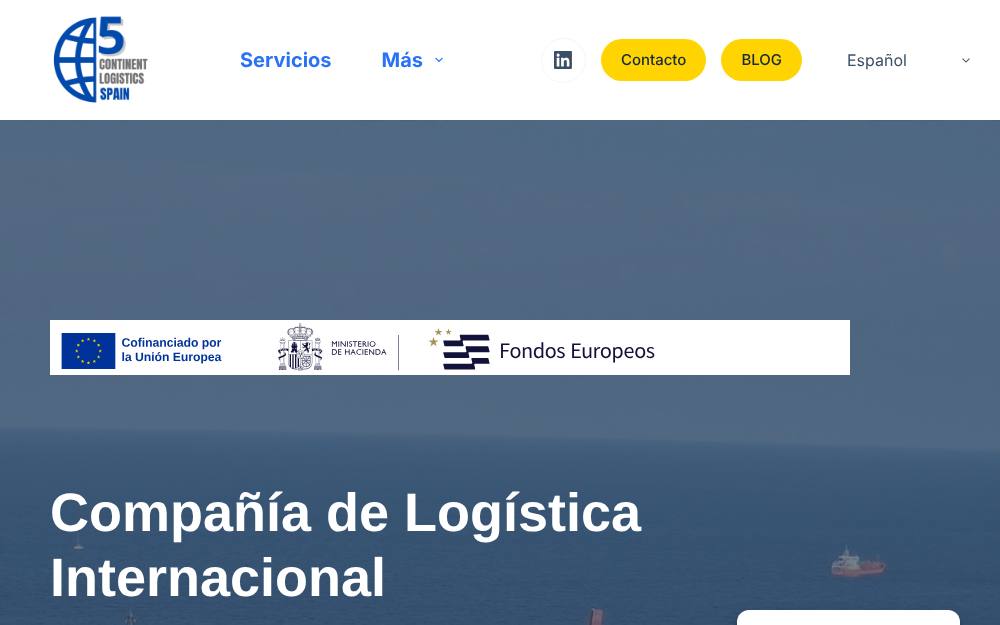 Portada de la web de 5C Logistics