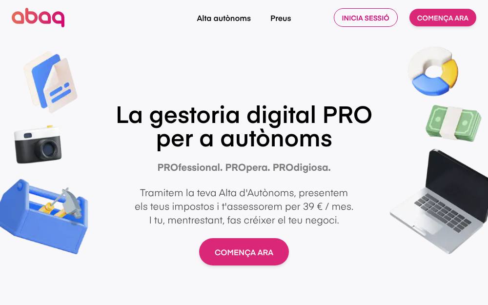 Portada de la web de Abaq Digital Accounting