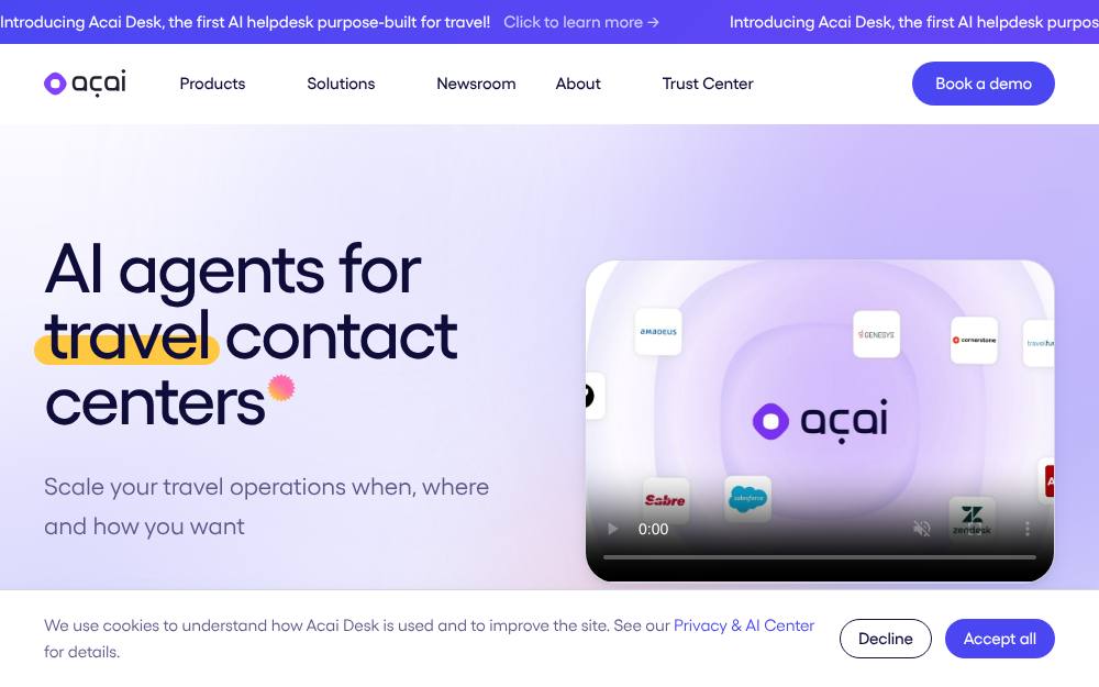 Portada de la web de Acai Travel