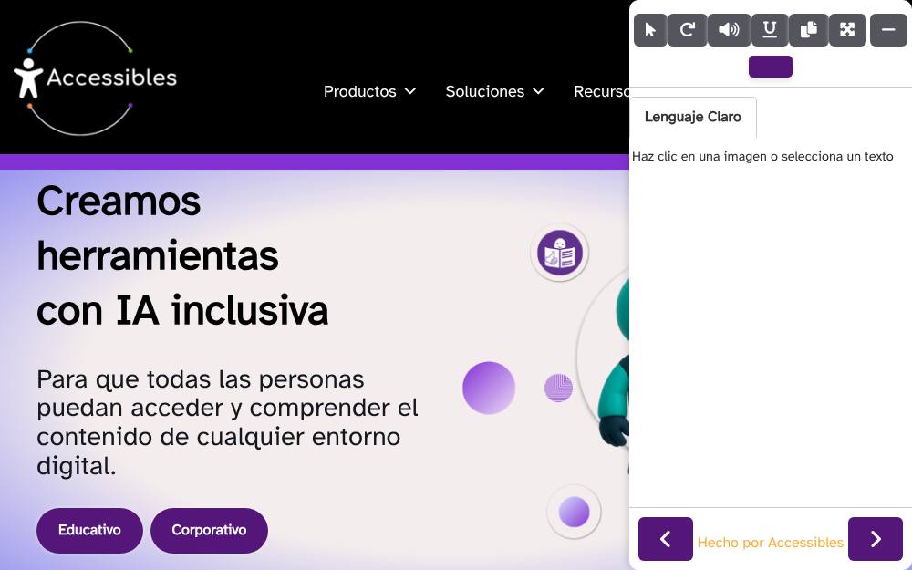 Portada de la web de Accessibles