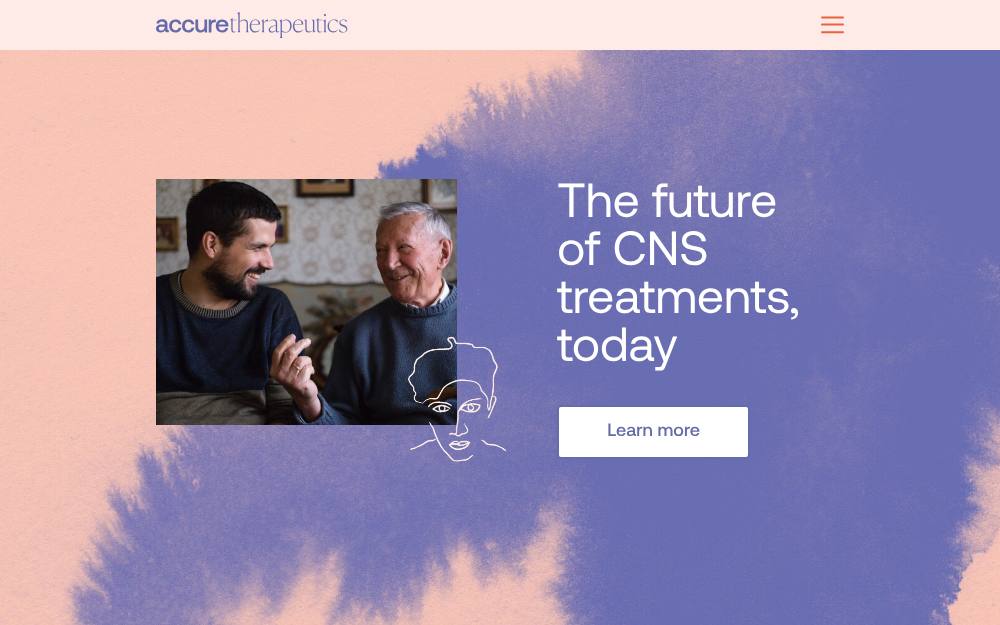 Portada de la web de Accure Therapeutics