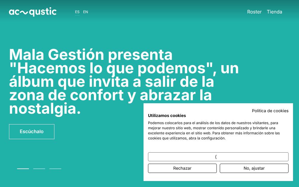 Portada de la web de Acqustic