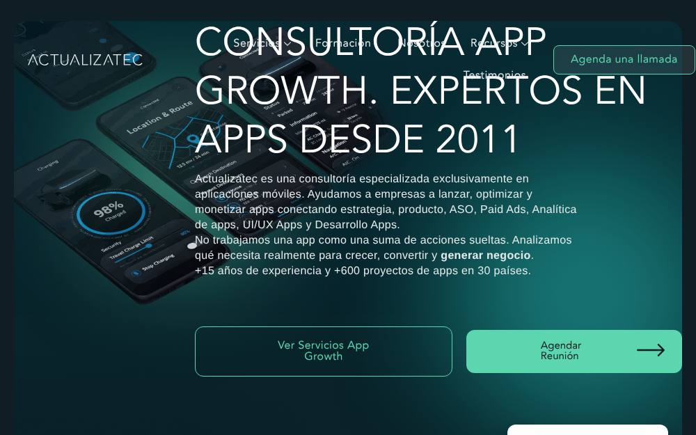 Portada de la web de Actualizatec