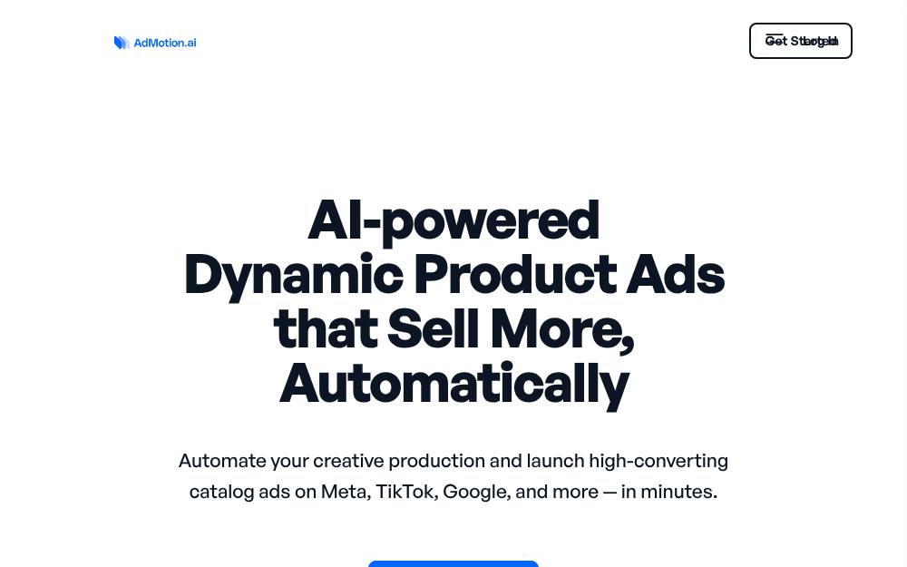 Portada de la web de Admotion.Ai