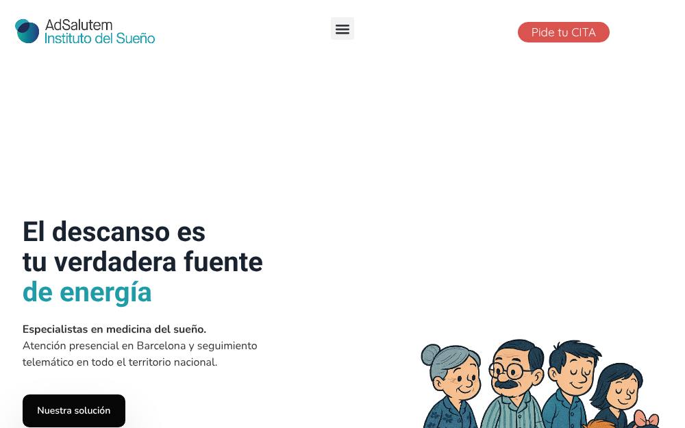 Portada de la web de Adsalutem