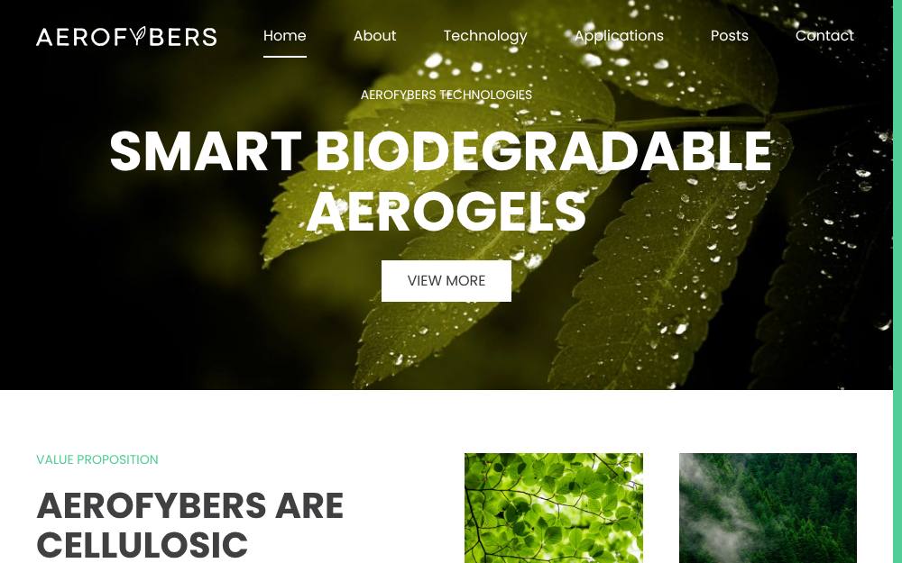 Portada de la web de Aerofybers Technologies