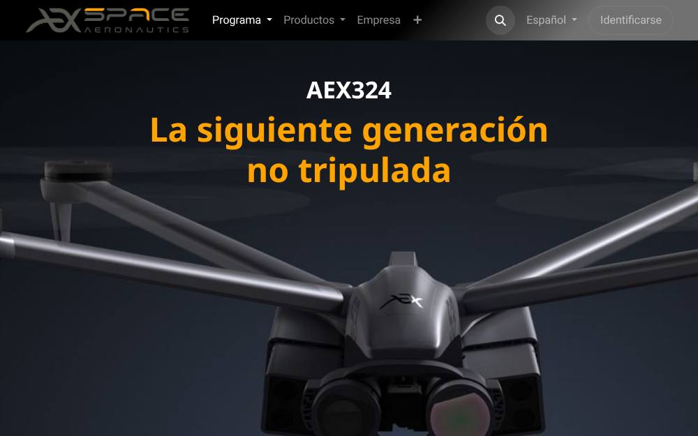 Portada de la web de Aexspace
