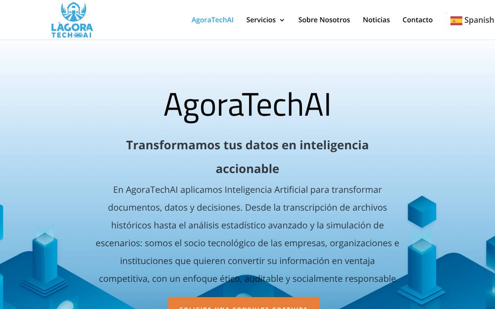Portada de la web de Agora Tech Ai