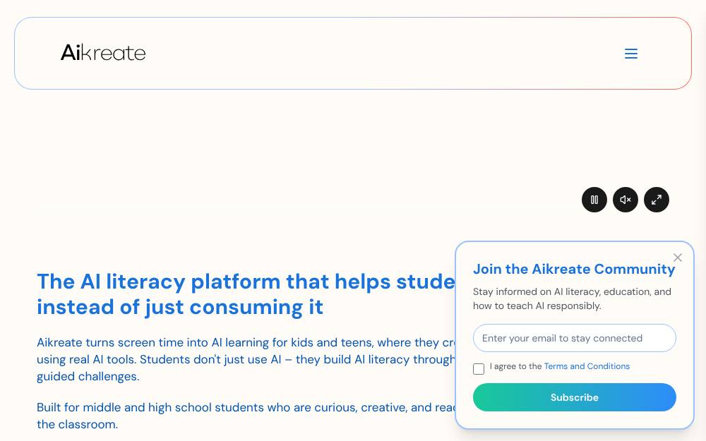 Portada de la web de Aikreate