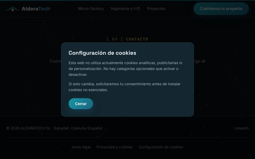 Portada de la web de Aldoratech