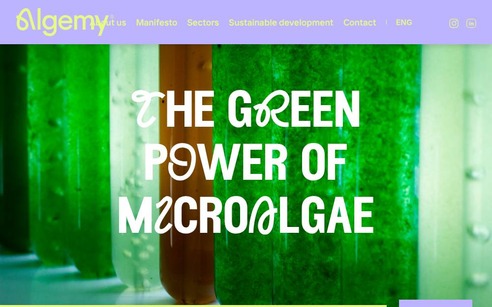 Portada de la web de Algemy