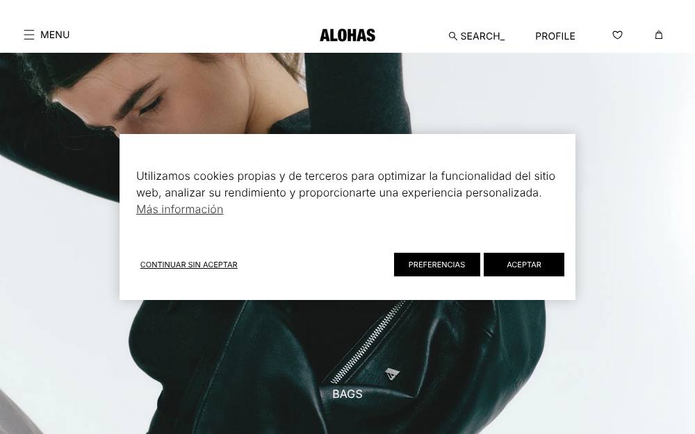 Portada de la web de Alohas