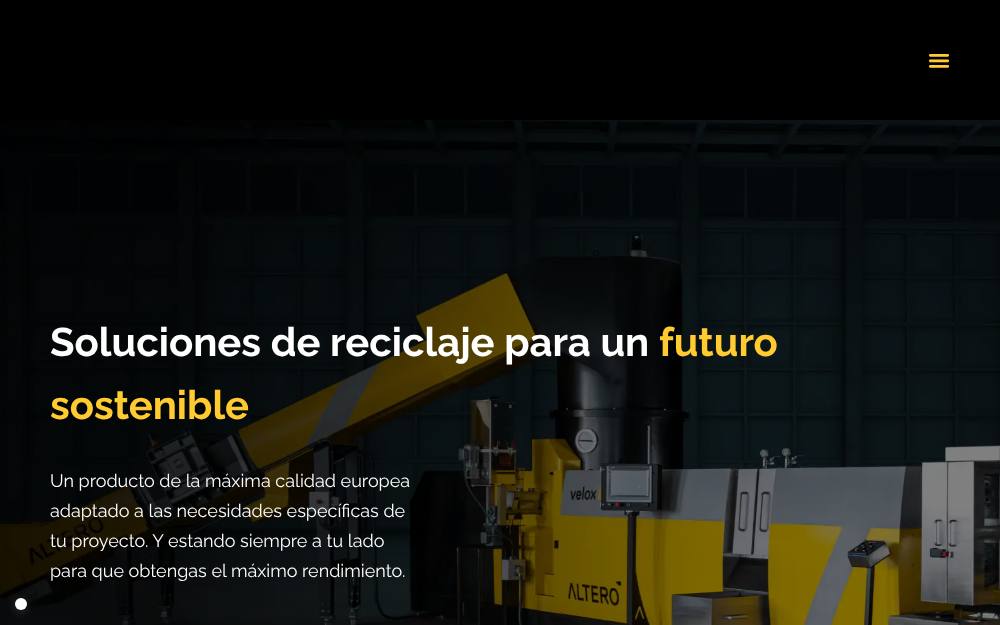 Portada de la web de Altero Recycling Machinery