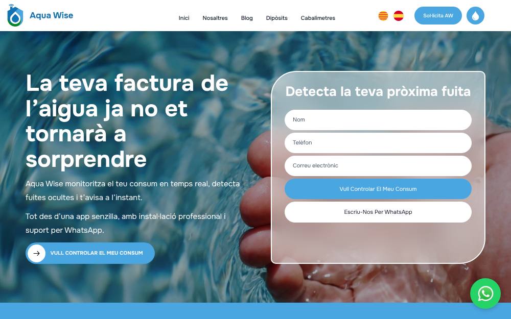 Portada de la web de Aqua Wise Solutions