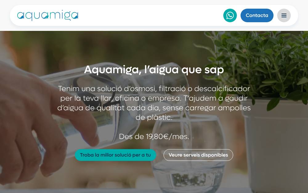 Portada de la web de Aquamiga