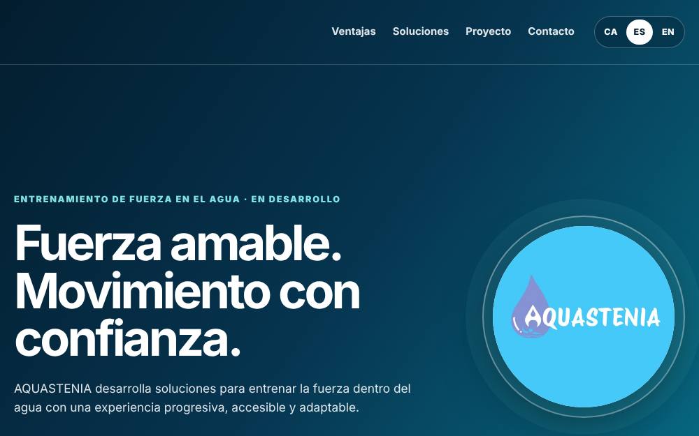 Portada de la web de Aquastenia