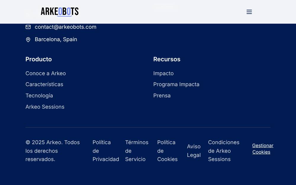 Portada de la web de Arkeobots