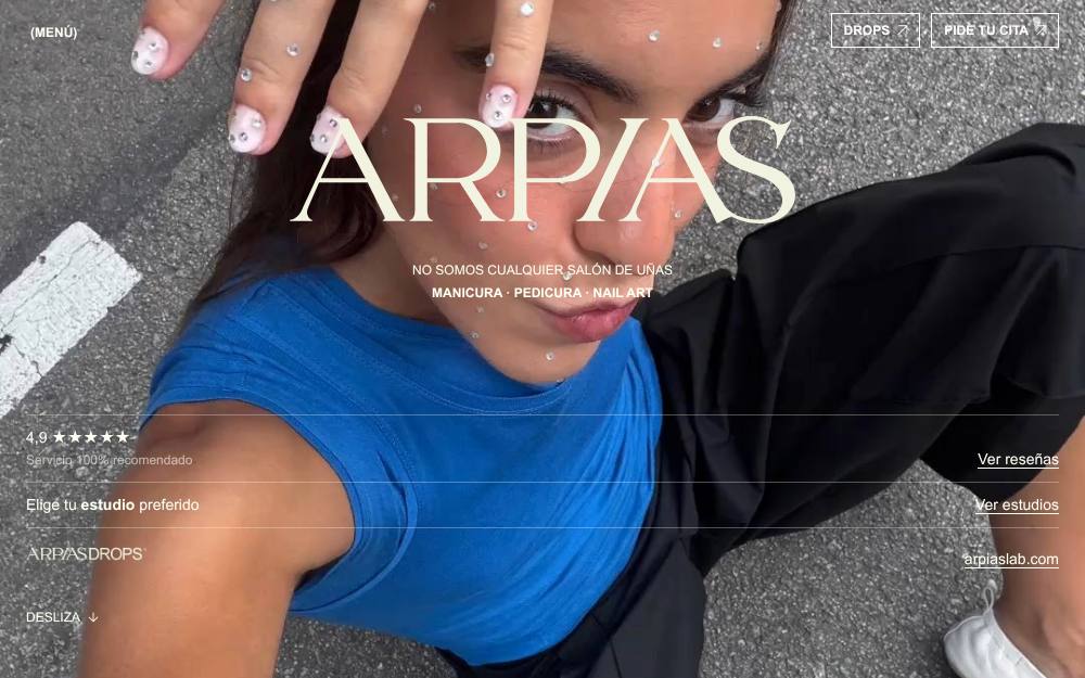 Portada de la web de Arpías