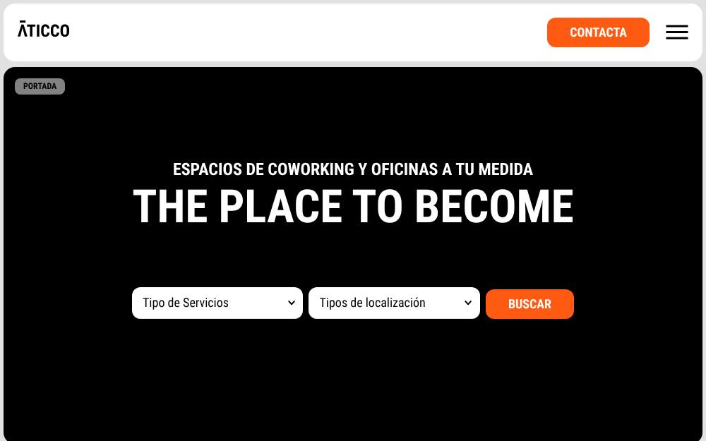 Portada de la web de Aticco