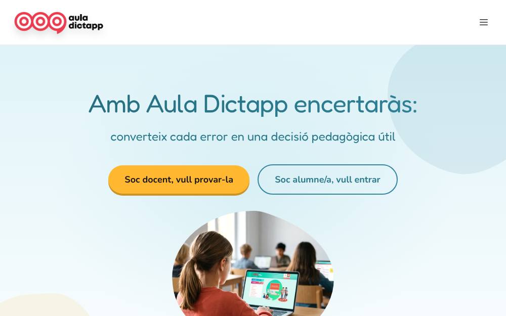 Portada de la web de Aula Dictapp