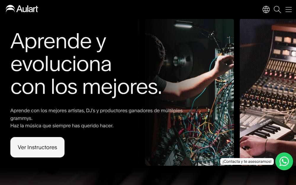 Portada de la web de Aulart