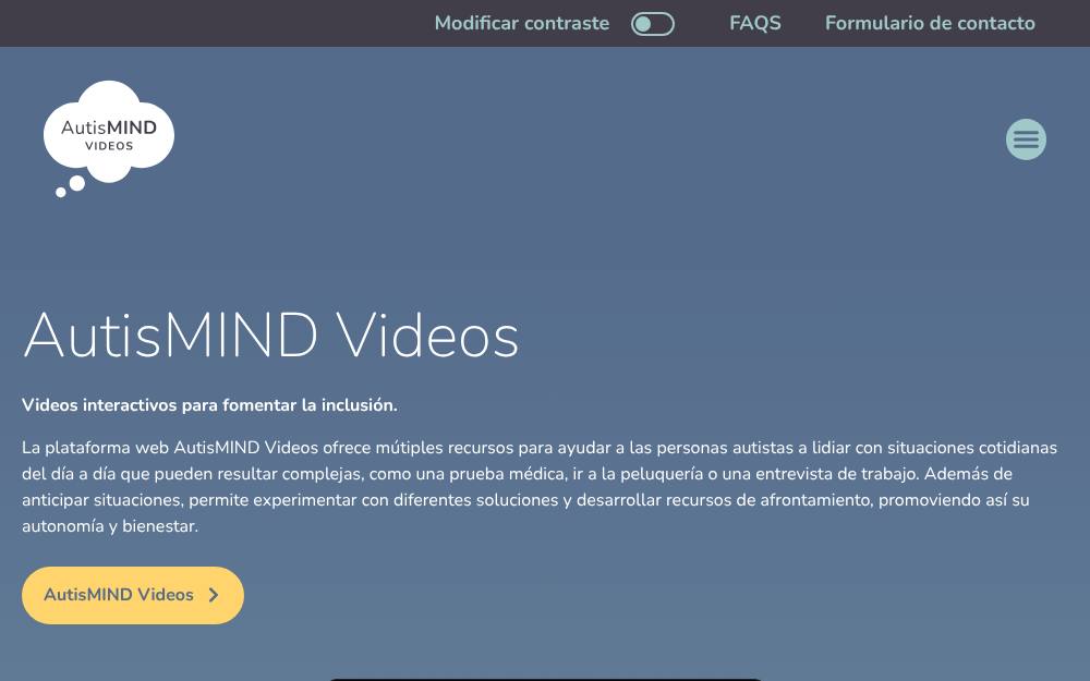 Portada de la web de Autismind