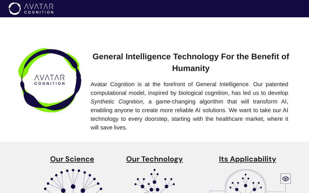 Portada de la web de Avatar Cognition