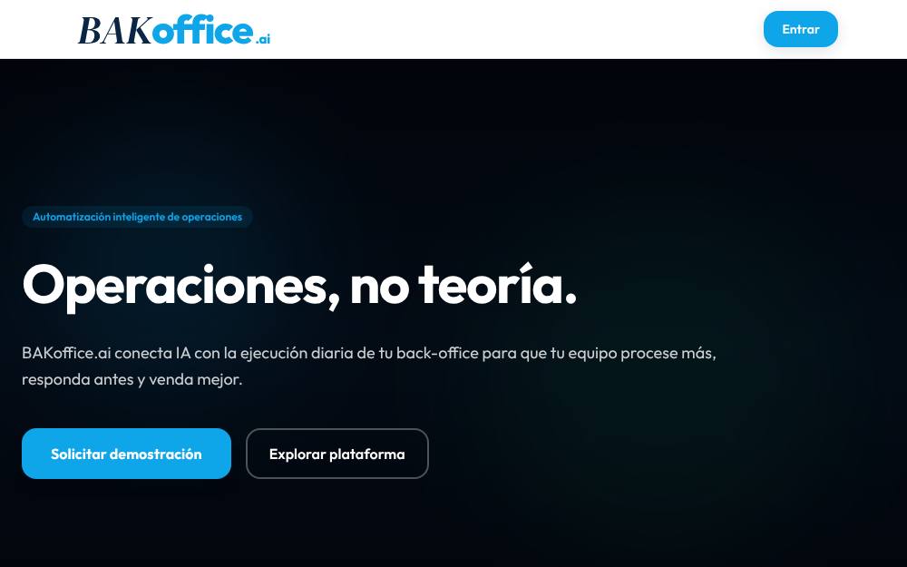 Portada de la web de Bakoffice.Ai