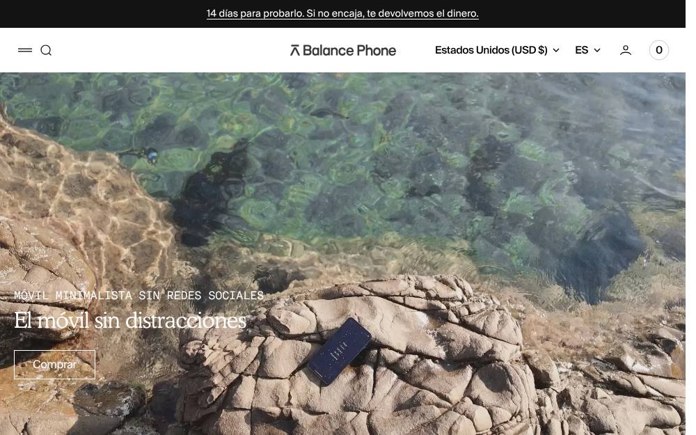 Portada de la web de Balance Phone