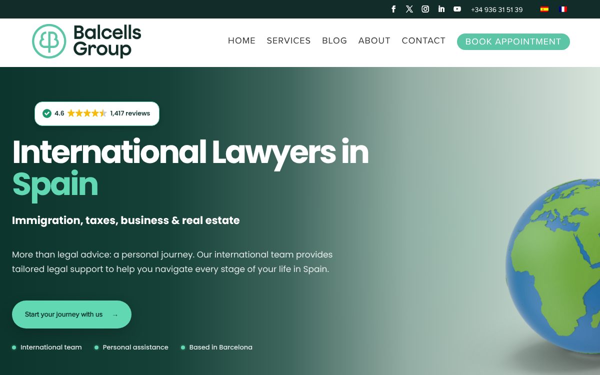 Portada de la web de Balcells Group