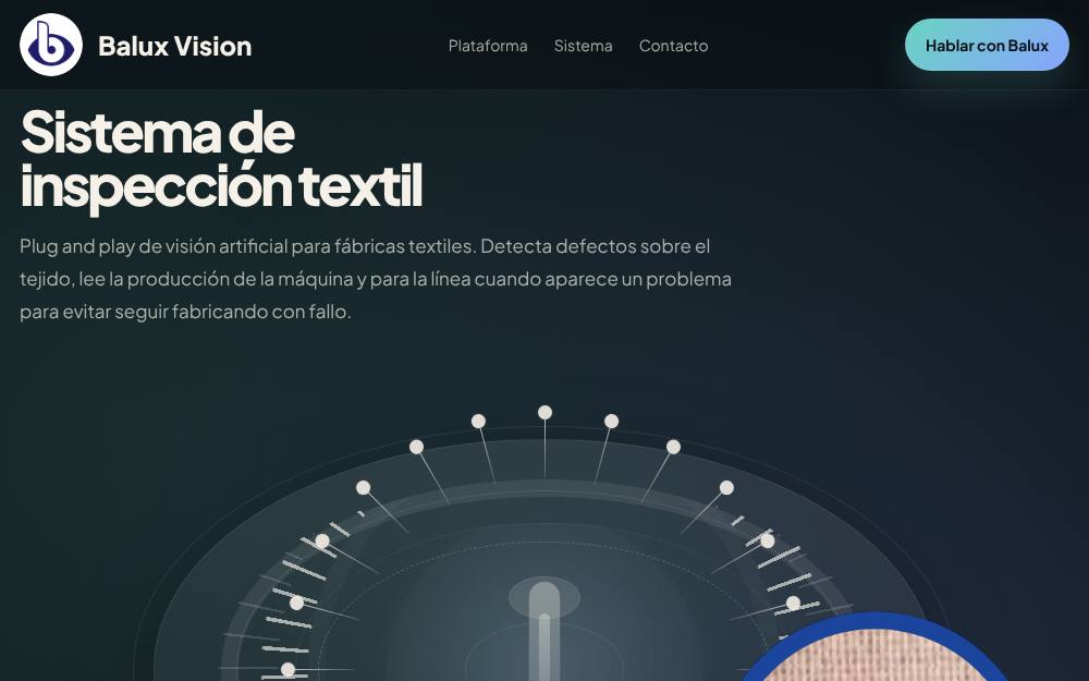 Portada de la web de Balux Vision
