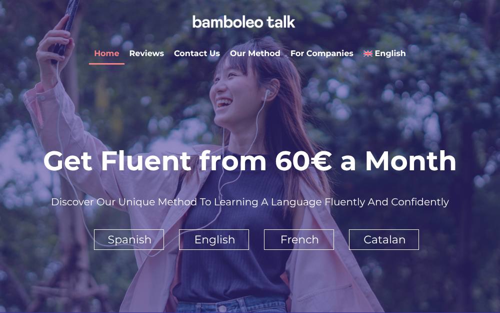 Portada de la web de Bamboleotalk