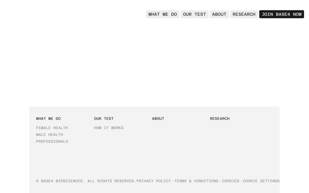 Portada de la web de Base4 Biosciences