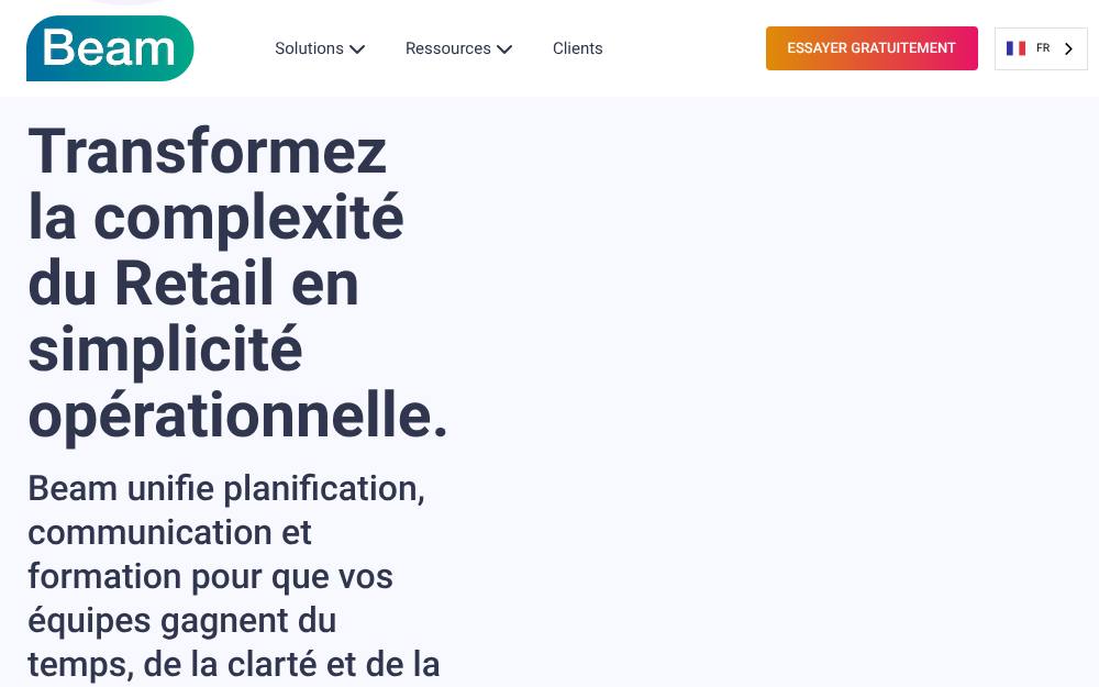 Portada de la web de Beam