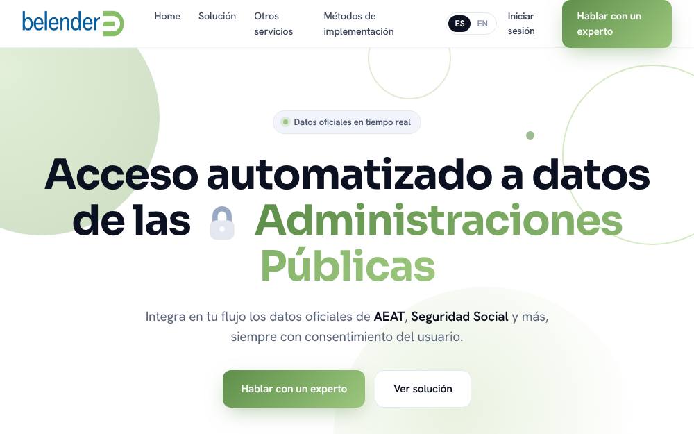 Portada de la web de Belender