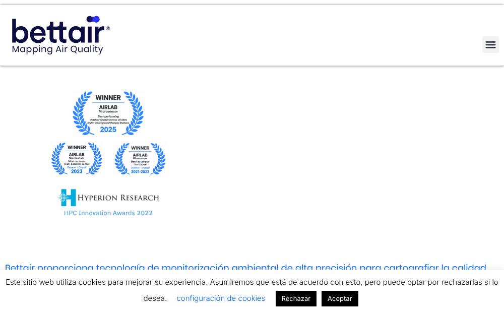 Portada de la web de Bettair Cities
