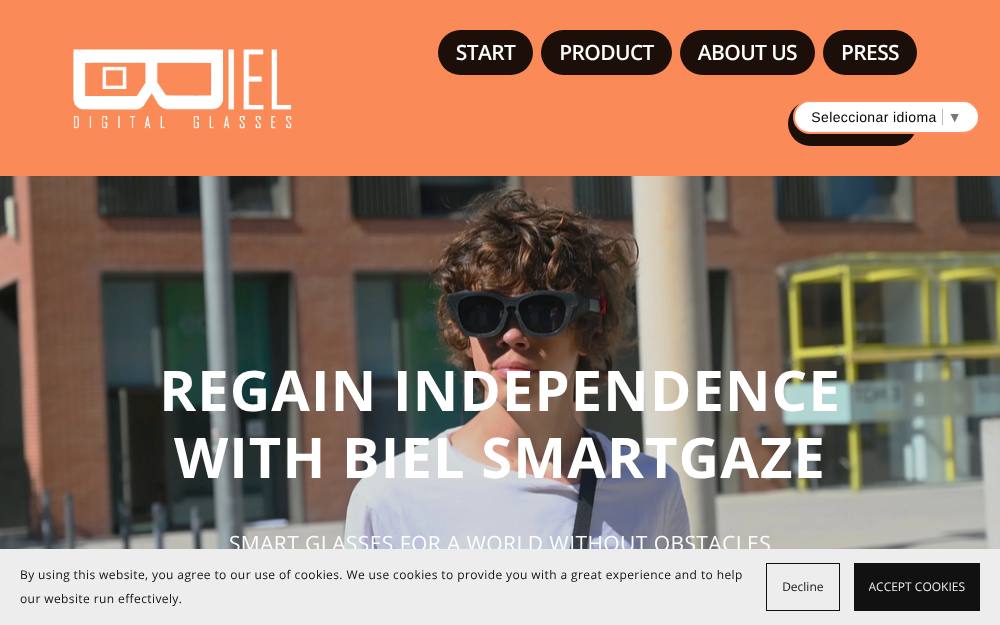 Portada de la web de Biel Glasses