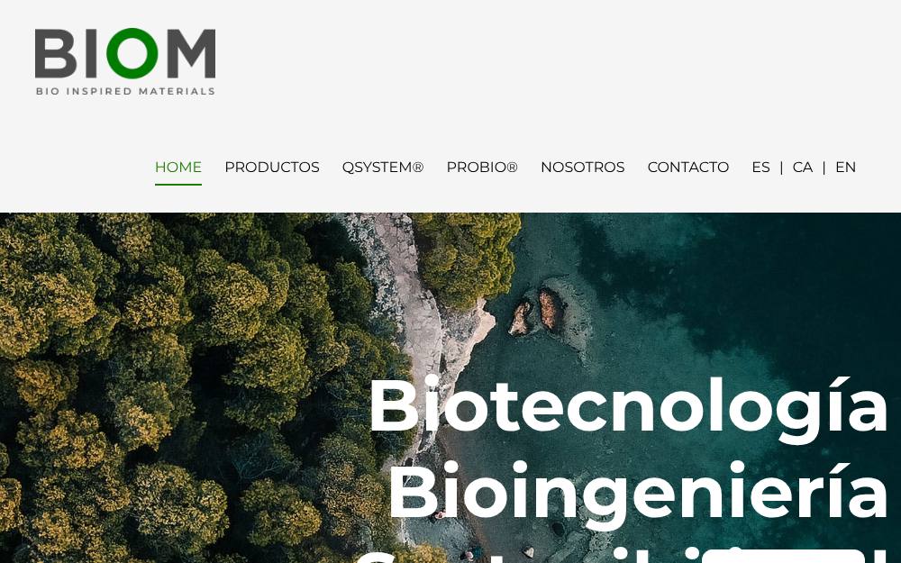Portada de la web de Biom