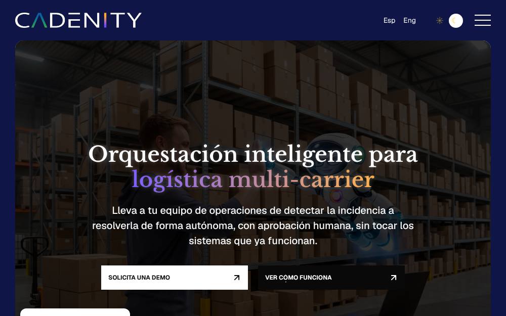 Portada de la web de Cadenity Ai