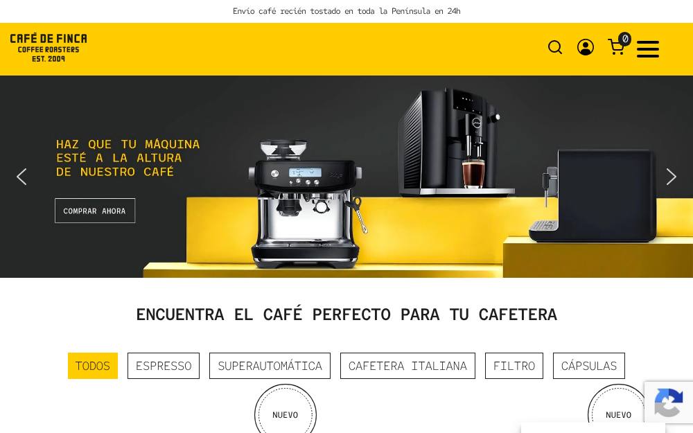 Portada de la web de Café De Finca