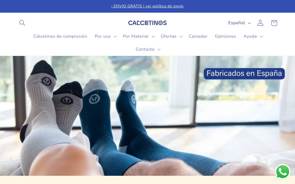 Portada de la web de Calcetinos