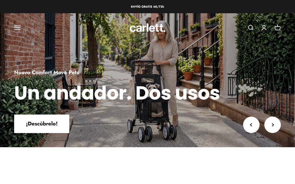 Portada de la web de Carlett