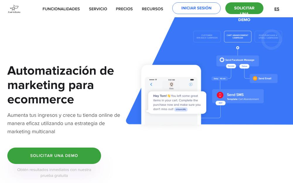 Portada de la web de Carts Guru