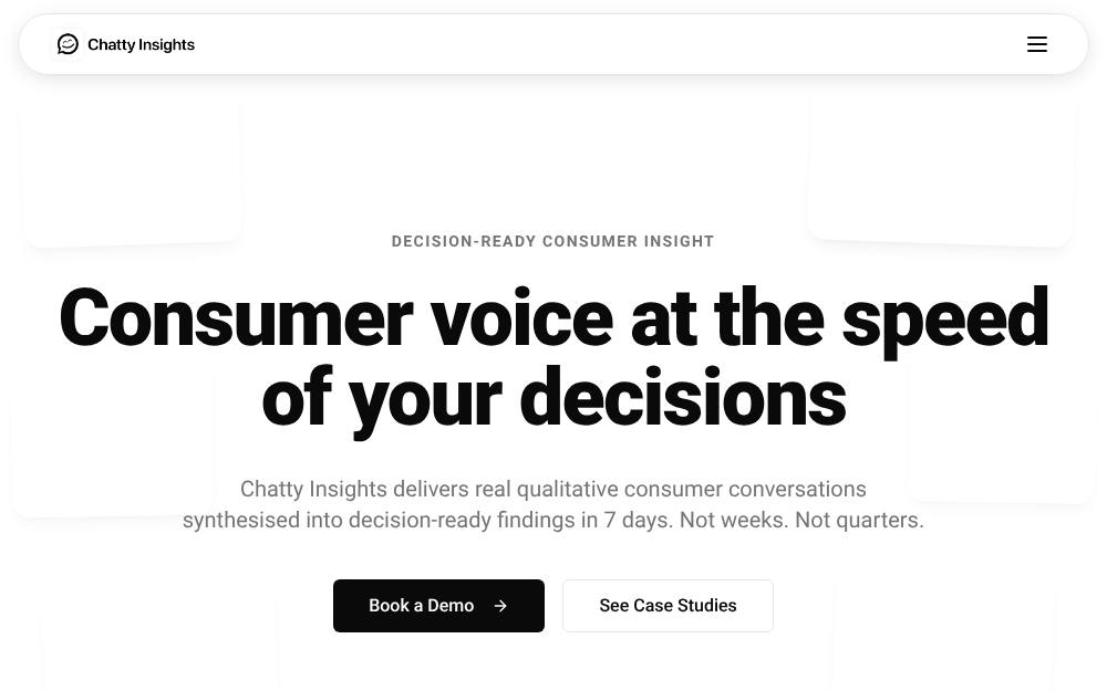 Portada de la web de Chattyinsights