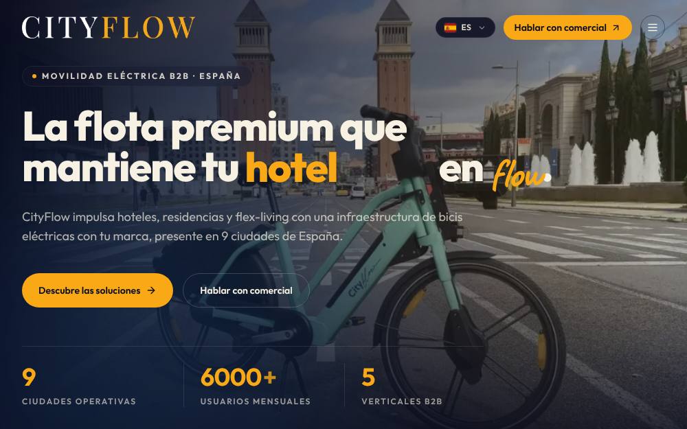 Portada de la web de Cityflow