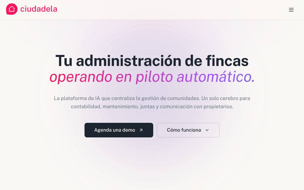 Portada de la web de Ciudadela