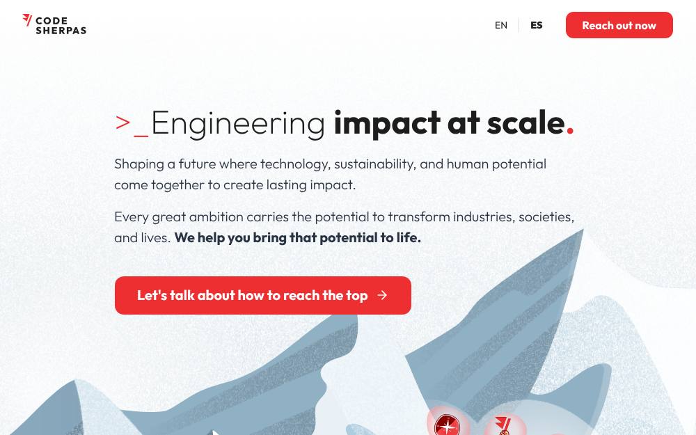 Portada de la web de Code Sherpas