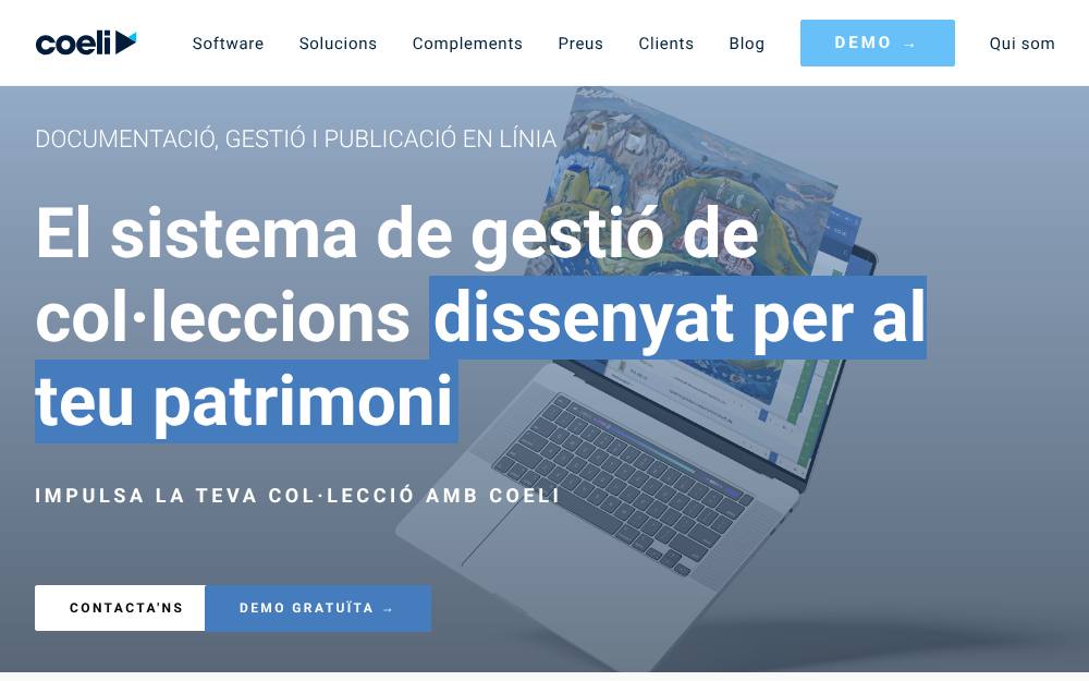 Portada de la web de Coeli