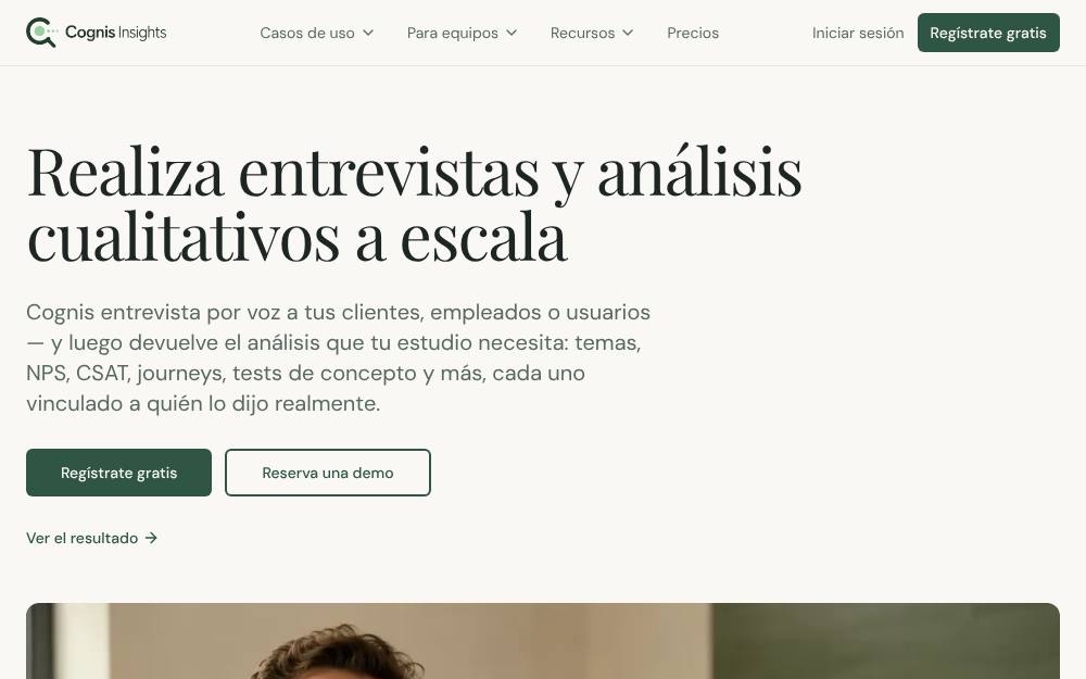 Portada de la web de Cognis Insights